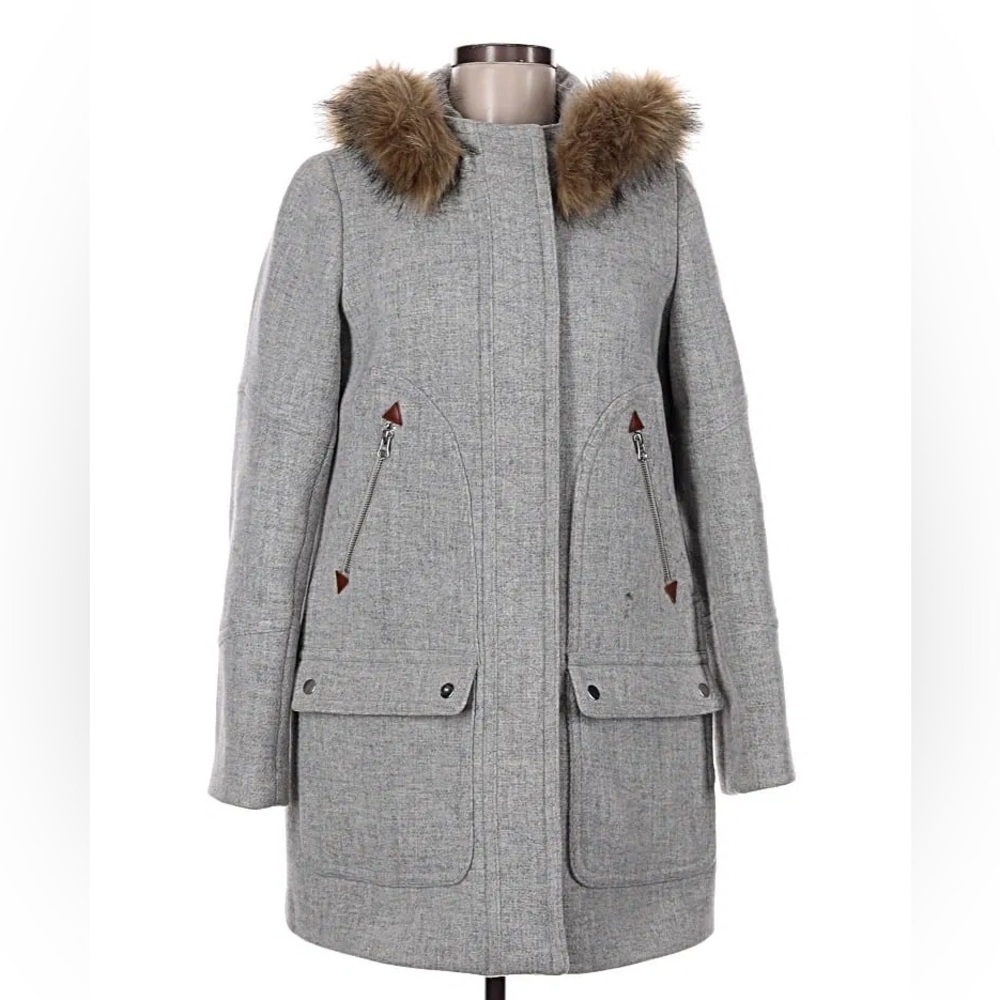 J. Crew Chateau parka in Italian stadium-cloth wool - gray excellent condition